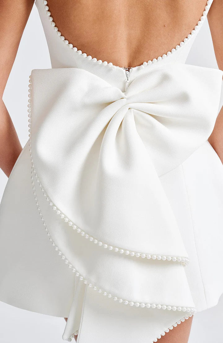 AMÉLIE | Pearl-Adorned A-Line Dress