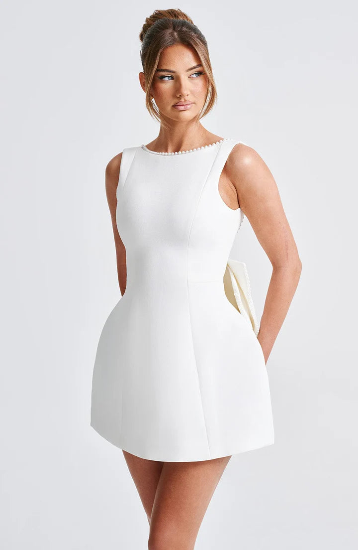 AMÉLIE | Pearl-Adorned A-Line Dress