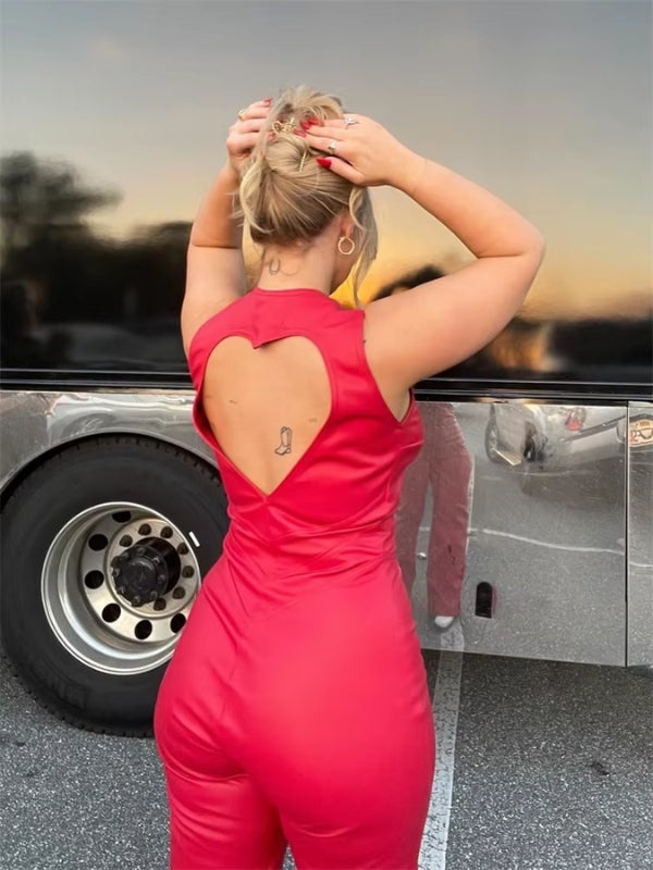 Luxury Red Jumpsuit – High-quality craftsmanship with premium stitching and a sleek finish.