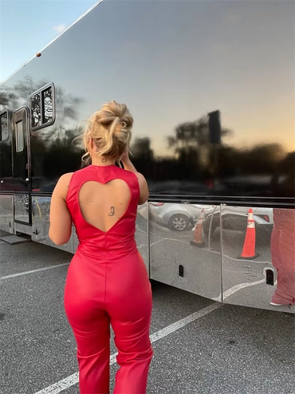 Chic Red Jumpsuit – The ultimate statement piece for a confident and sophisticated look.