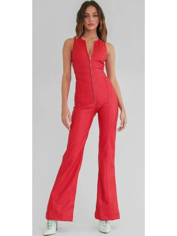 Isabella Jumpsuit in Bold Red – Stunning sculpting fit jumpsuit with a striking heart-shaped back.