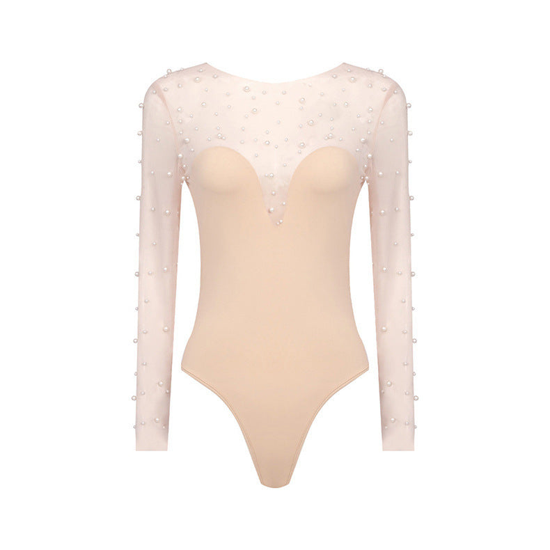 Isabella – Sculpted Pearl-Illusion Two-Piece Jumpsuit