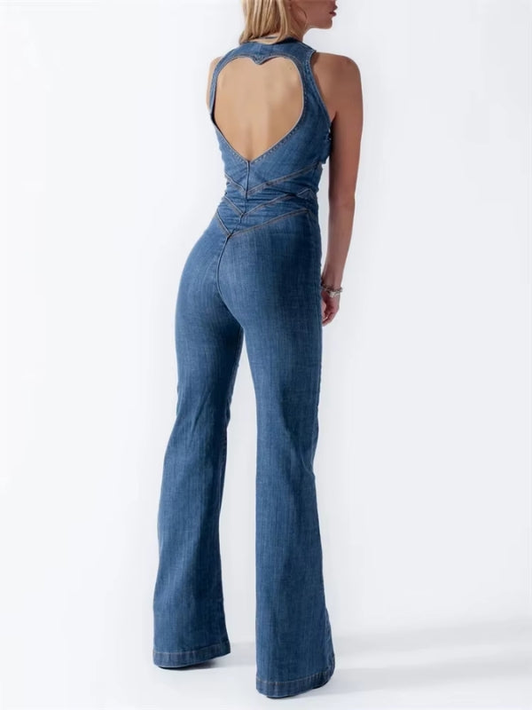 Blue Sculpting Jumpsuit – Sleek denim-inspired jumpsuit with a flattering, body-hugging fit