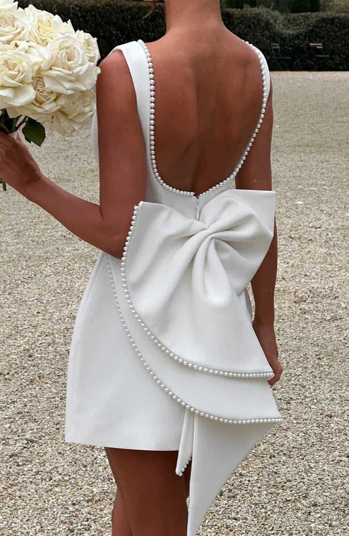 AMÉLIE | Pearl-Adorned A-Line Dress