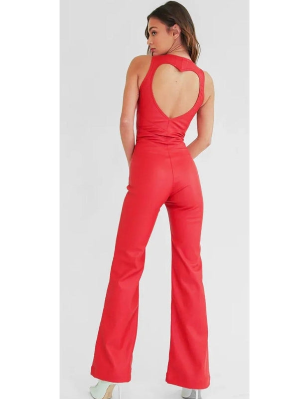 Bold Red Isabella Jumpsuit – Flattering fit with a bold and confident touch.