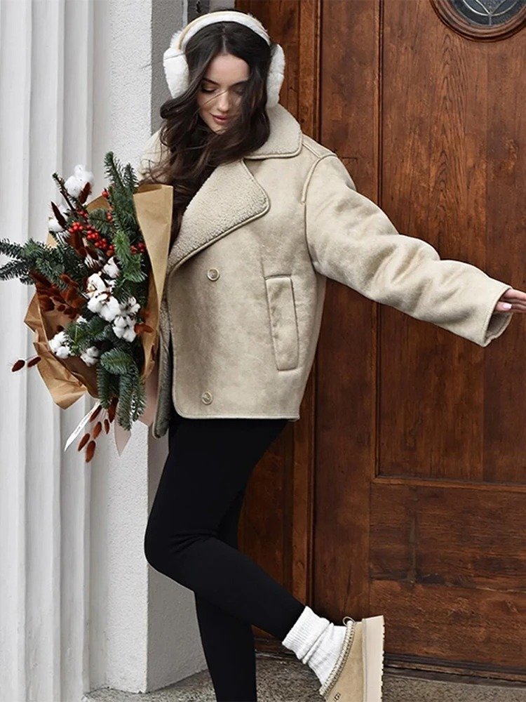 EMBRACE | Warm Faux Fur Coat with Shearling - FASHION CHAFRA