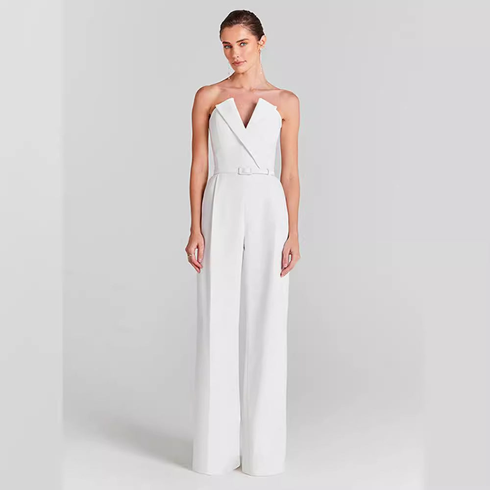 Isabella jumpsuit without mesh sleeves – modern bridal or evening look

